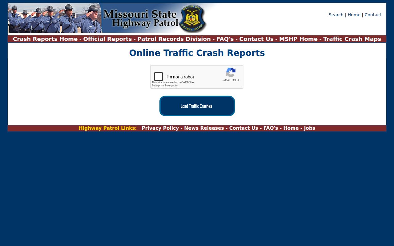 Livingston County arrest and crash record fields in the MSHP preliminary search