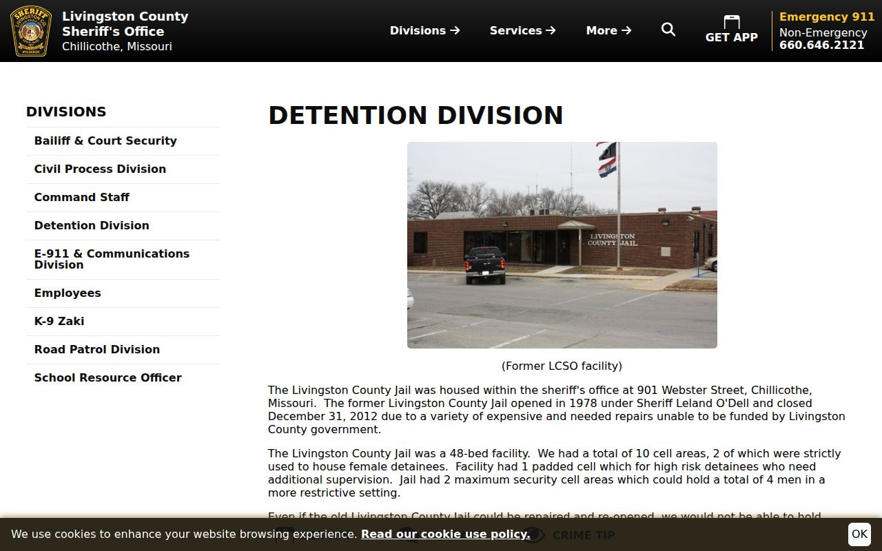 Livingston County arrest records and contracted detention after the jail closure