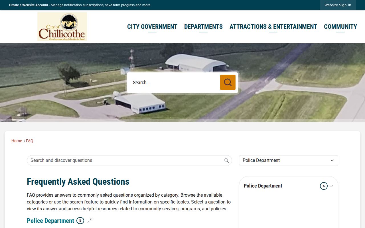 Chillicothe criminal records guidance from the Livingston County police FAQ