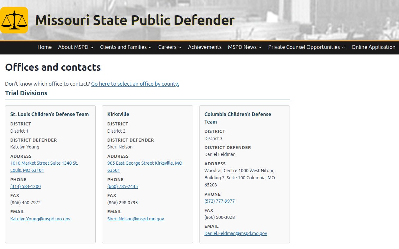 Livingston County criminal court case support through Missouri Public Defender District 43