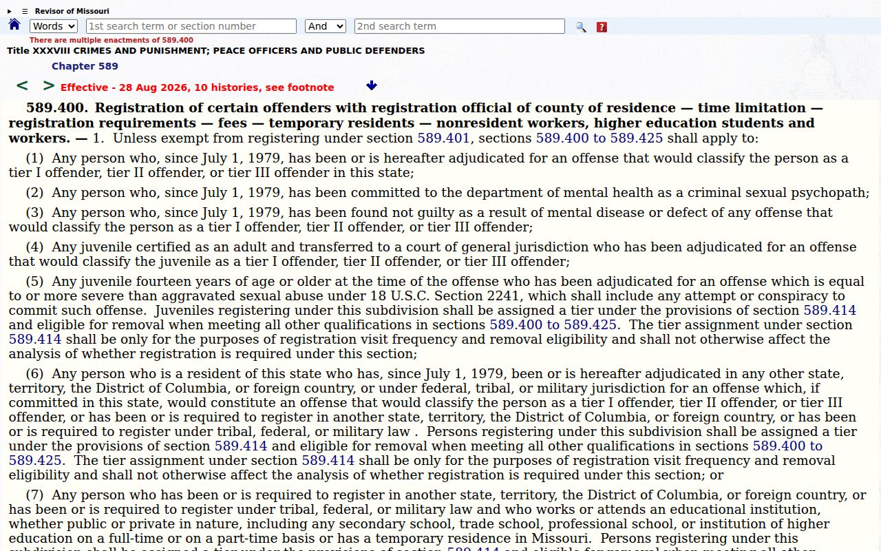 Livingston County sex offender registration duration statute