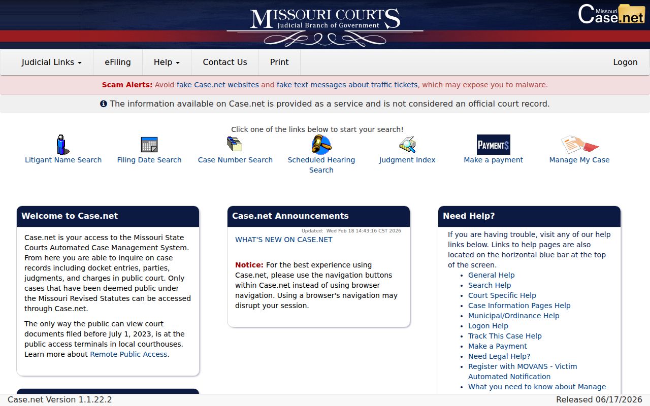 Livingston County criminal court records in Case.net