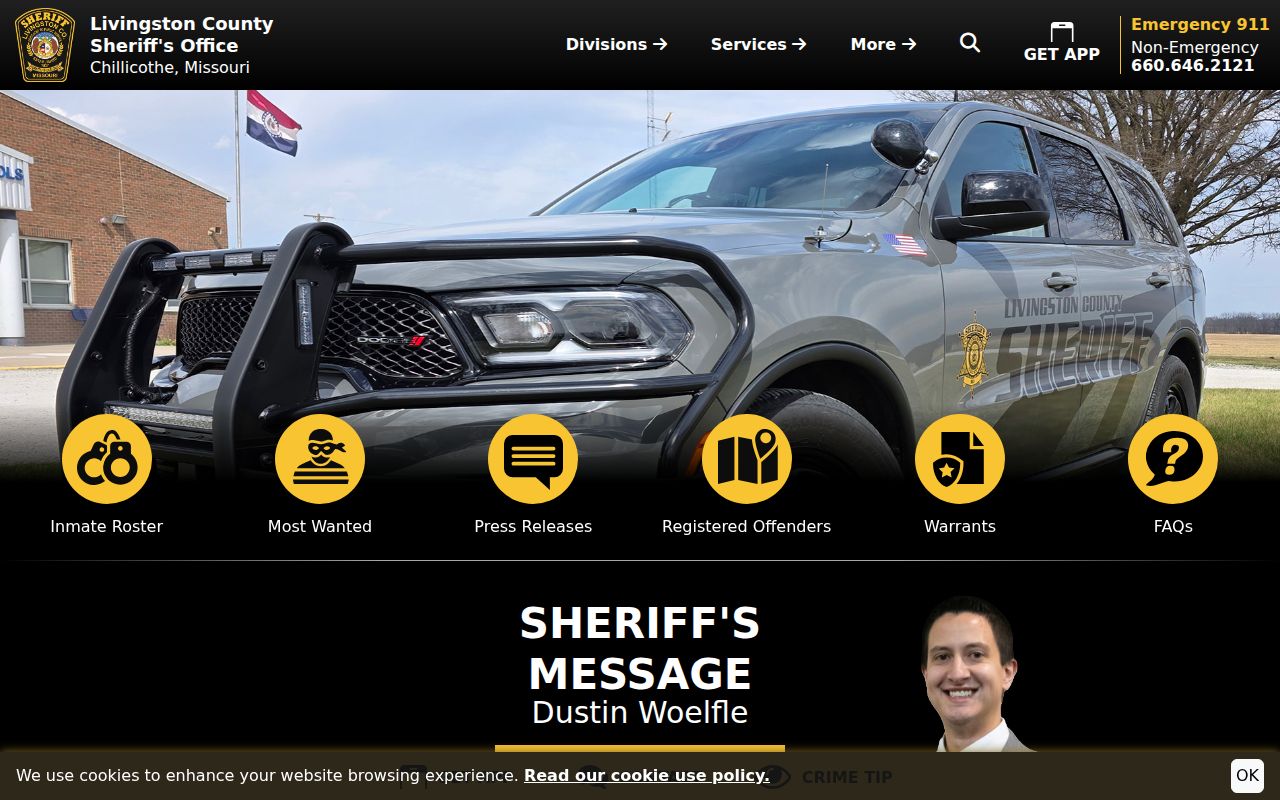 Livingston County criminal records sheriff homepage